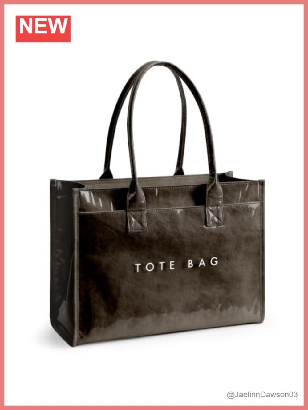 KALIDI PVC Tote Bag Women's Large Capacity Laptop Shoulder Handbag Waterproof